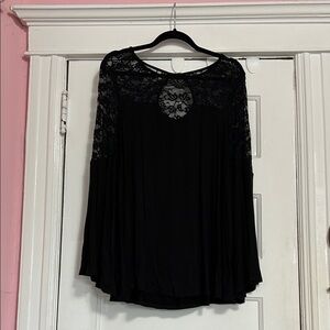 Torrid Super Soft Black Lace Top